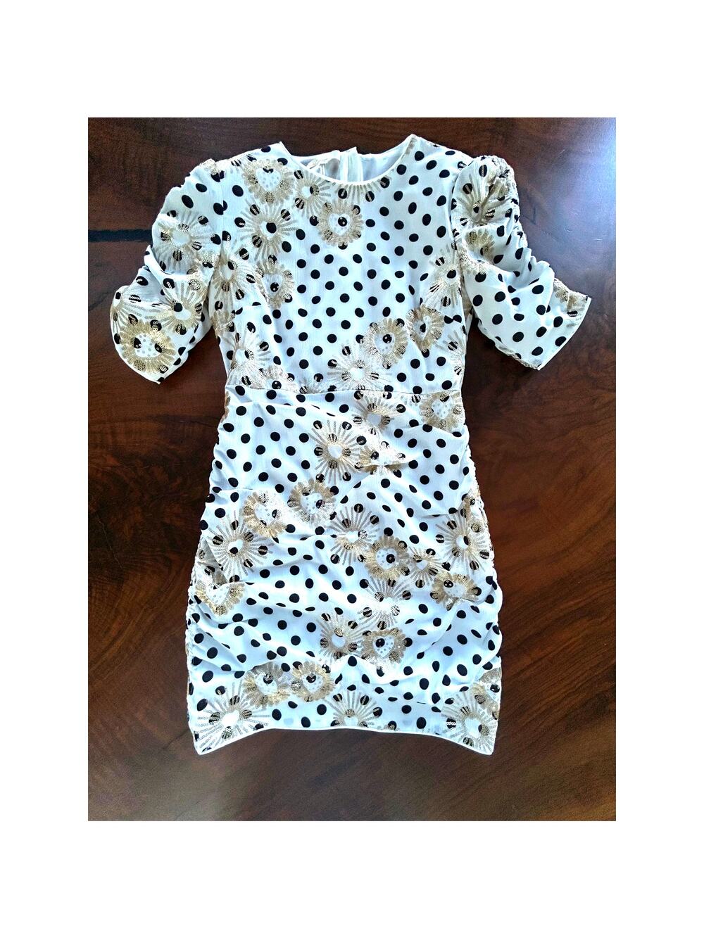 Maje Razula Sequin Polka Dot Mini Dress